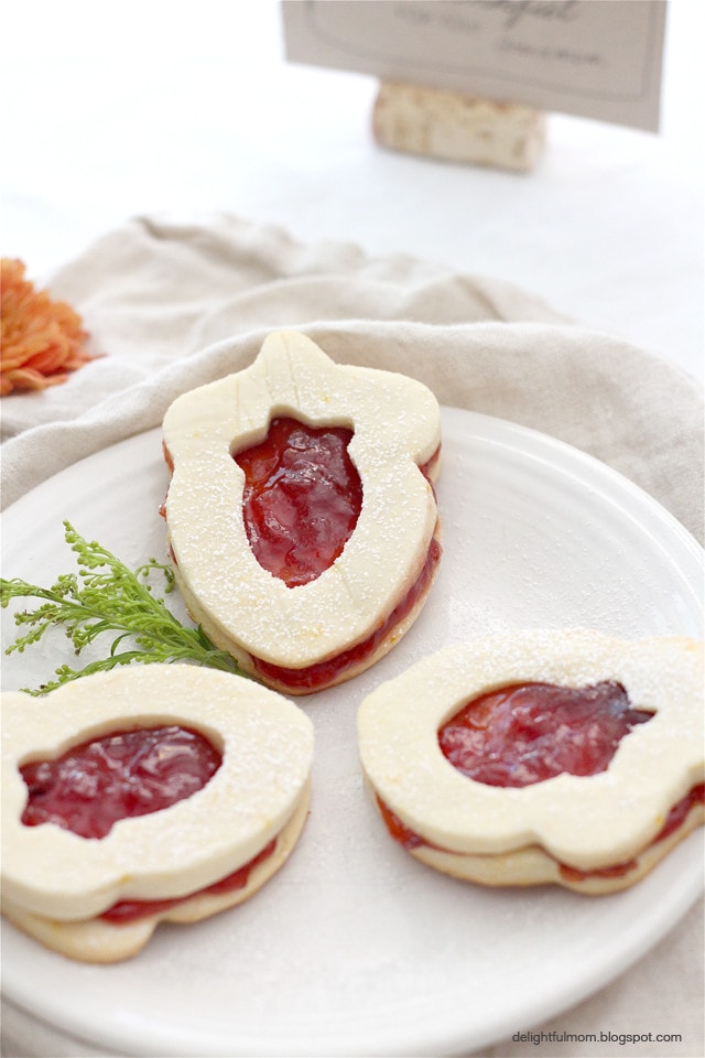 Low Fat Jam Filled Butter Cookies Made With Greek Yogurt