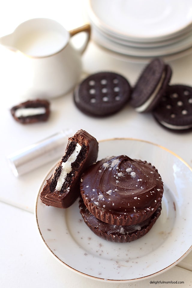 Chocolate covered gluten free cookies! Melted morsels and chocolate vanilla cream cookies dipped and chilled together for a delicious chocolate dessert treat!  #chocolate #glutenfree #cookies #creamcookies | Recipe at delightfulmomfood.com