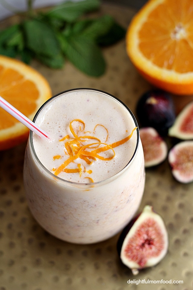Orange Fig Smoothie | Delightfulmomfood.com