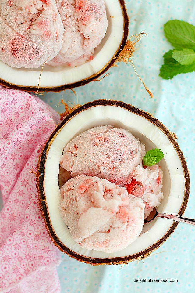 Coconut Strawberry Ice Cream