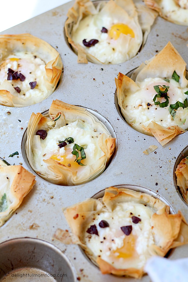 Spinach and Egg Baked Phyllo Cups