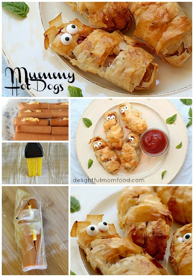 Crispy Phyllo Wrapped Hot Dog Mummies Courtesy of Food Network Kitchen