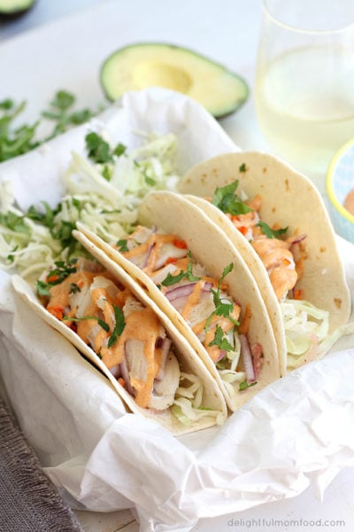 Cod Fish Tacos with Southwest Sauce | Delightful Mom Food