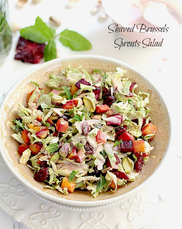Shaved Brussels Sprouts Salad with Roasted Beet + Butternut Squash | Delightful Mom Food