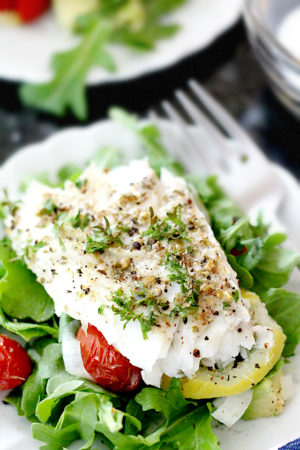 Baked Cod in Foil With Grape Tomatoes - Delightful Mom Food