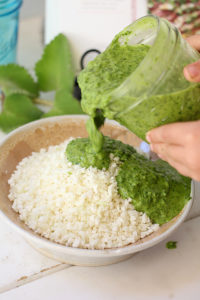 chimichurri marinade for cauliflower rice paleo bowl