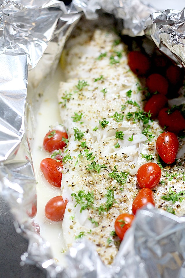 cod fish with tomatoes