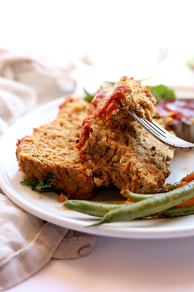 Turkey Meatloaf Made With Purred Vegetables