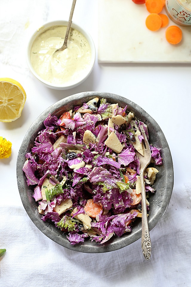 Savoy Cabbage Salad Recipe With Tahini Dressing