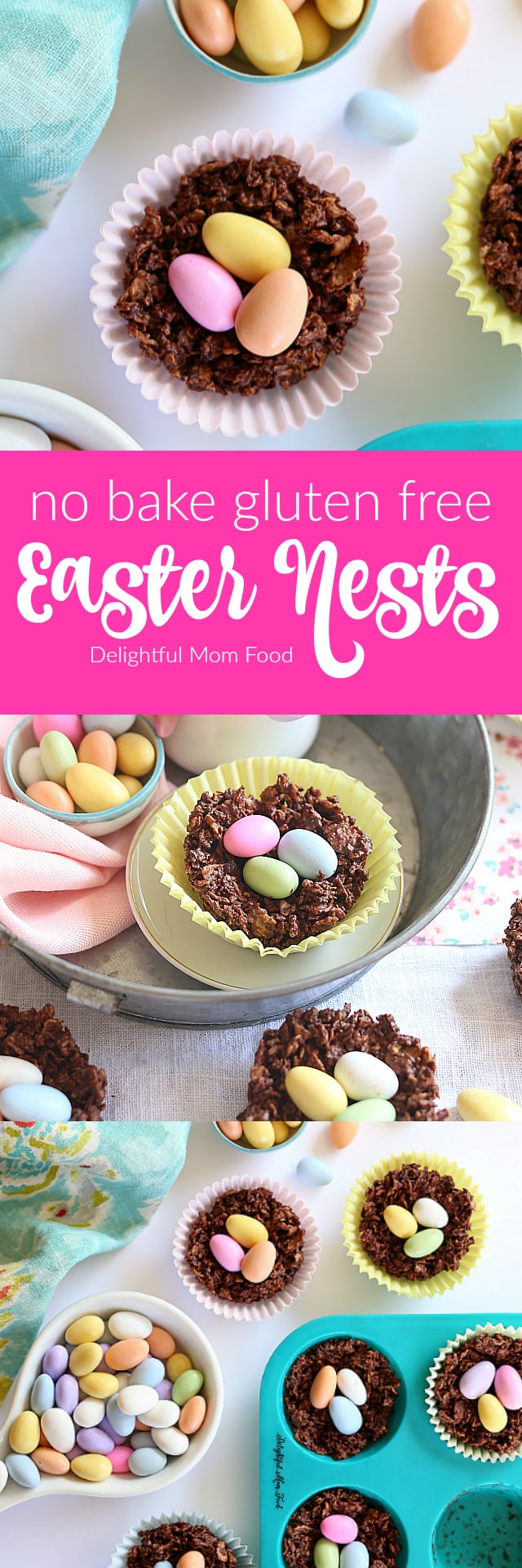 Chocolate Easter Nest Treats! Gluten Free Dairy Free Nut Free No Baking Required! | Delightful Mom Food