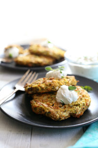 Baked Paleo Zucchini Fritters With Ranch Sauce