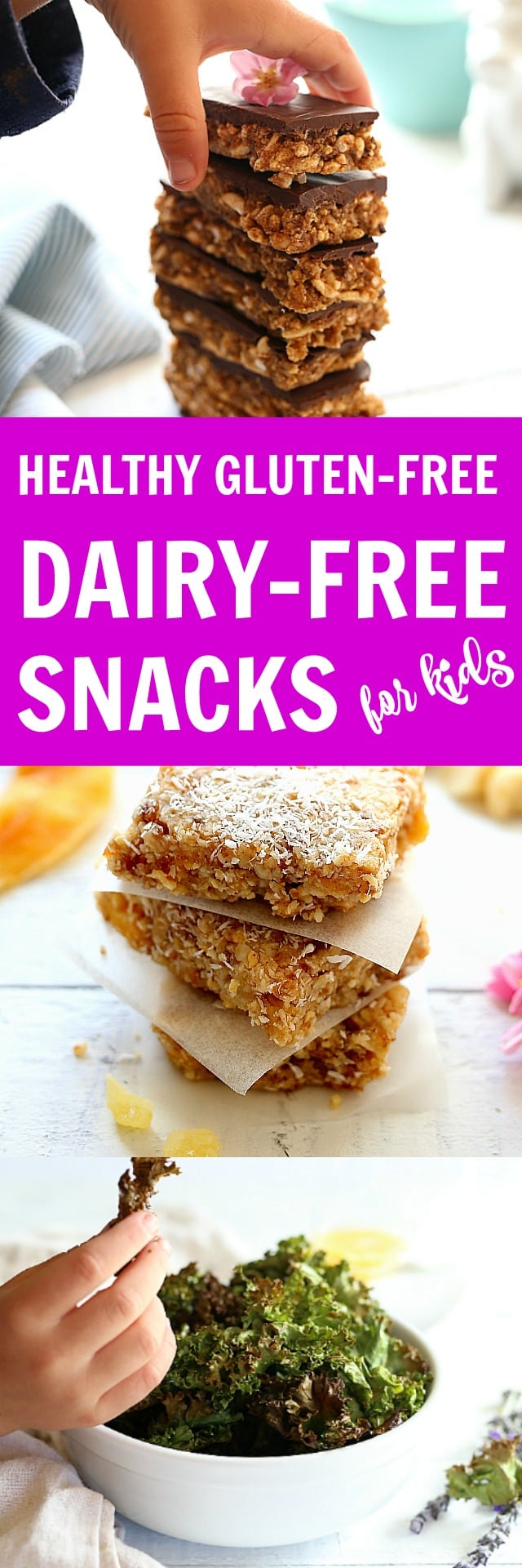 Here's the scoop on what to make! The most delicious healthy, dairy free, and gluten free snacks for kids! Tips and recipes that are easy, non processed and will give children the sustainable energy they need for growing!