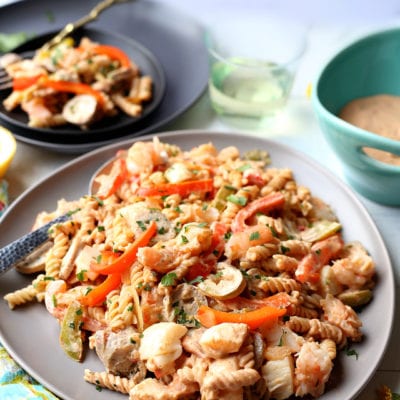 Shrimp and scallop pasta