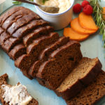 Butternut squash flax bread is so warm, moist and delicious without any dairy or added oils! A new healthy holiday favorite bread loaf to bring to the table!
