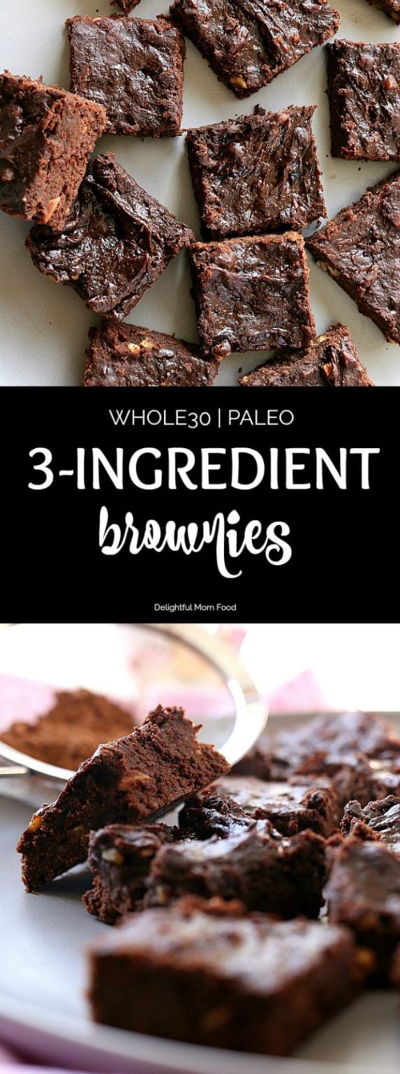 Healthy 3-Ingredient Brownies (Whole30 & Paleo) | Delightful Mom Food
