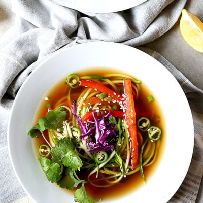 Spicy Ginger Vegetable Zoodle Soup