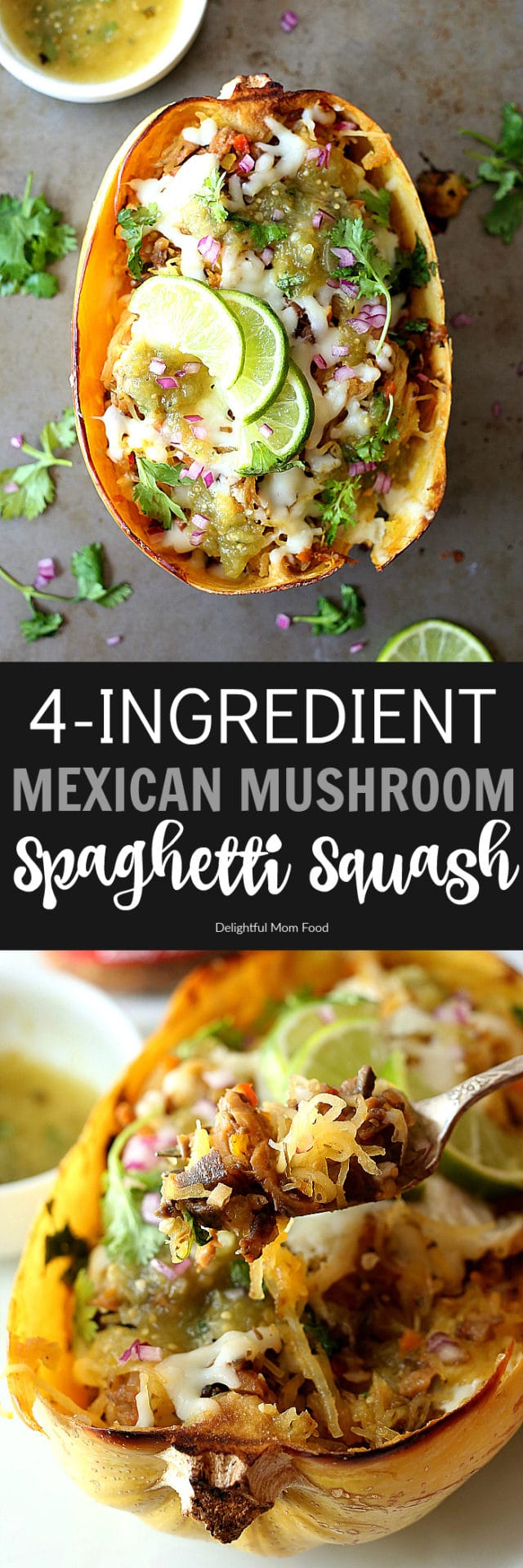 Zesty Low Carb Mexican Mushroom Baked Spaghetti Squash - Delightful Mom ...