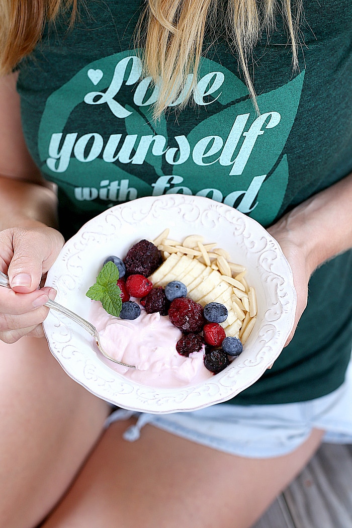 healthy yogurt bowl for snack or breakfast