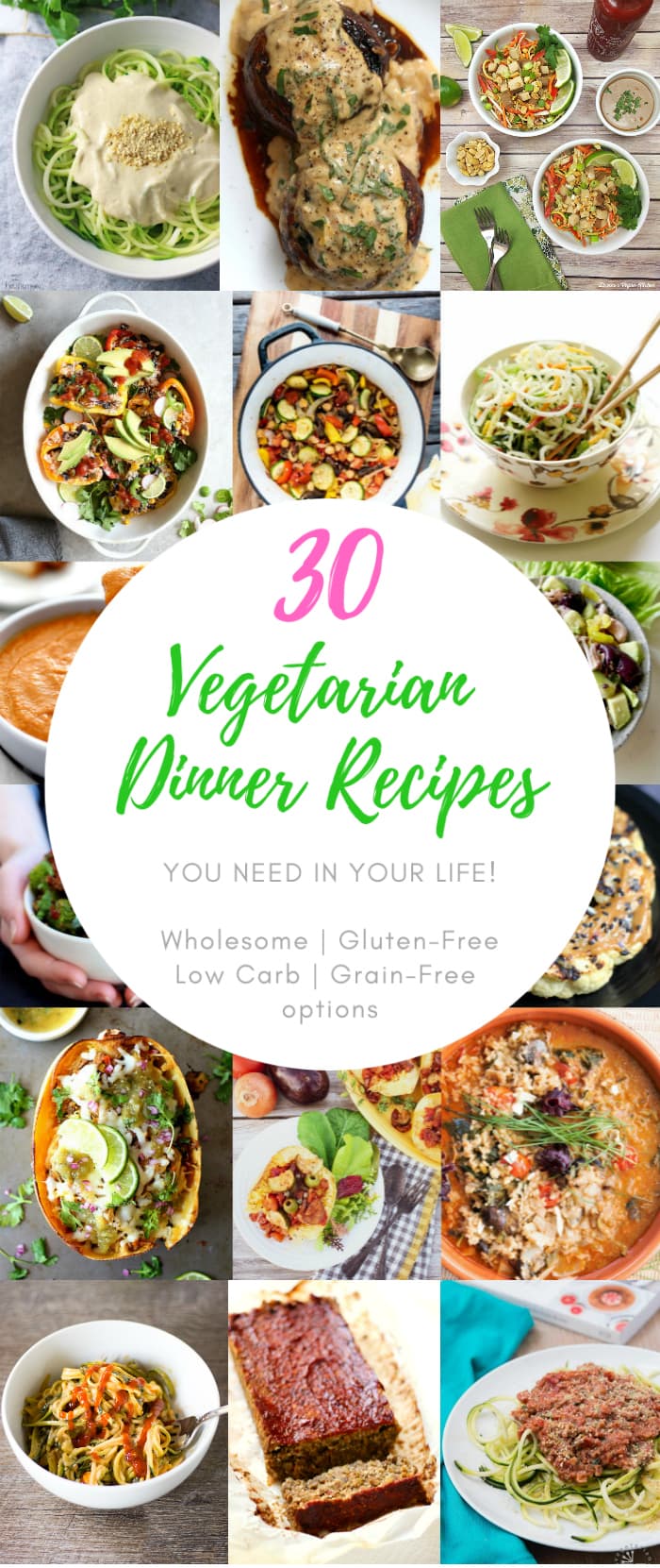 30 Easy Vegetarian Dinner Recipes you need in your life! #vegetarian #dinners #glutenfree #lowcarb #easy #healthy | Delightful Mom Food