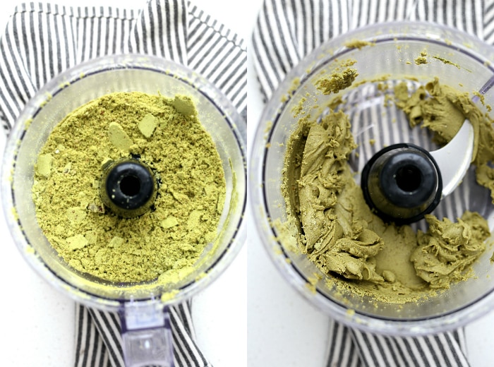 Matcha energy balls packed with protein powder and sweetened with dates. Improve mental awareness, immunity and muscles with these all-natural and gluten-free matcha green tea protein balls! #matcha #greentea #energy #protein #balls #bites #powder #healthy #quick #snack #postworkout #afterworkout #energybites #proteinballs #recipe #glutenfree #grainfree #dairyfree | Recipe at delightfulmomfood.com