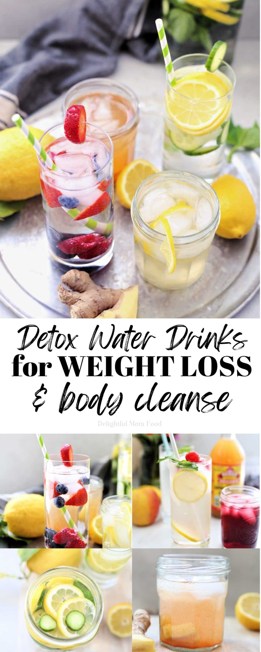 Drinking detox water for weight loss is the ultimate cleanse to heal your gut and transform your body! These detox water recipes boost your metabolism, eliminate toxins and amplify glowing skin! #detox #water #cleanse #recipes #weightloss #detoxwater #detoxdrinks | Delightful Mom Food