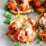 If you like a hearty meatballs then you will love this lower carb open faced meatball sandwich recipe! It is a gluten-free quick and easy weeknight dinner ready in as little as 20 minutes and makes dinners a breeze! #easy #dinner #recipe #meatball #sandwich #openfaced #quick #glutenfree | delightfulmomfood.com