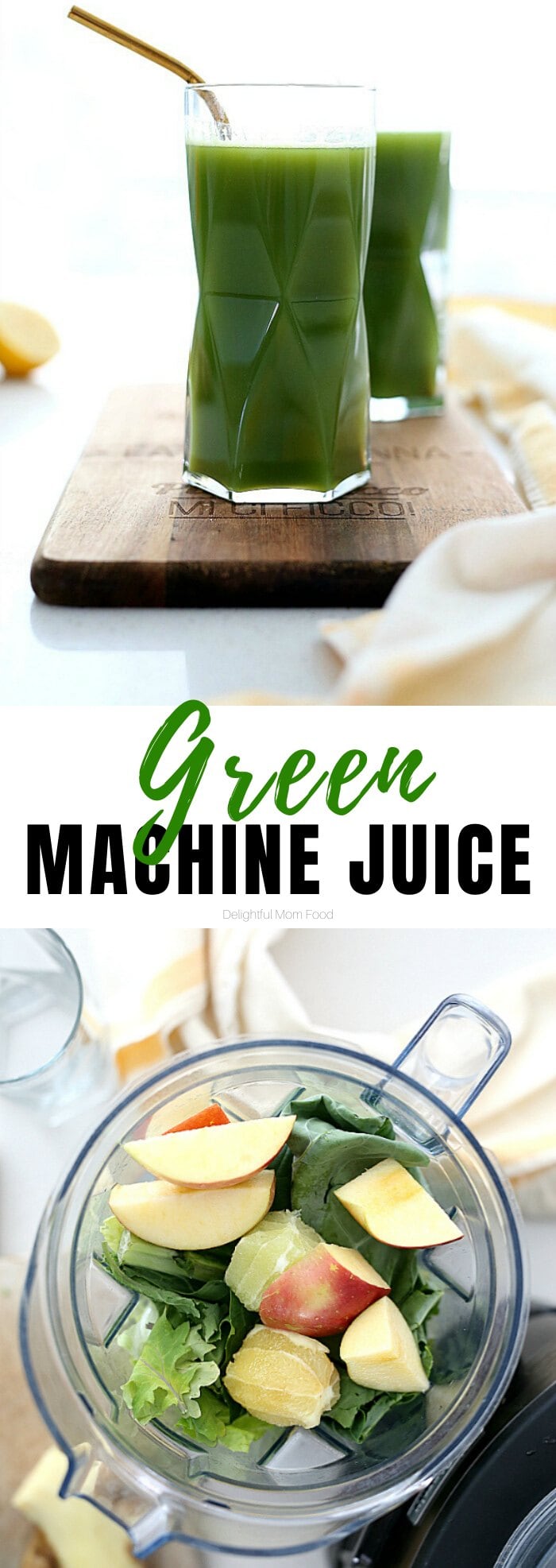 Green machine juice to help reset your body, detox, and pump you full of vital nutrients to instantly increase energy and gut health! This green drink is delicious, refreshing, and simple to make in both a juicer or blender. #greenmachinejuice #green #juice #detox #drinks #beverage #wellness #healthy #glutenfree #cleanse #recipe | Delightful Mom Food