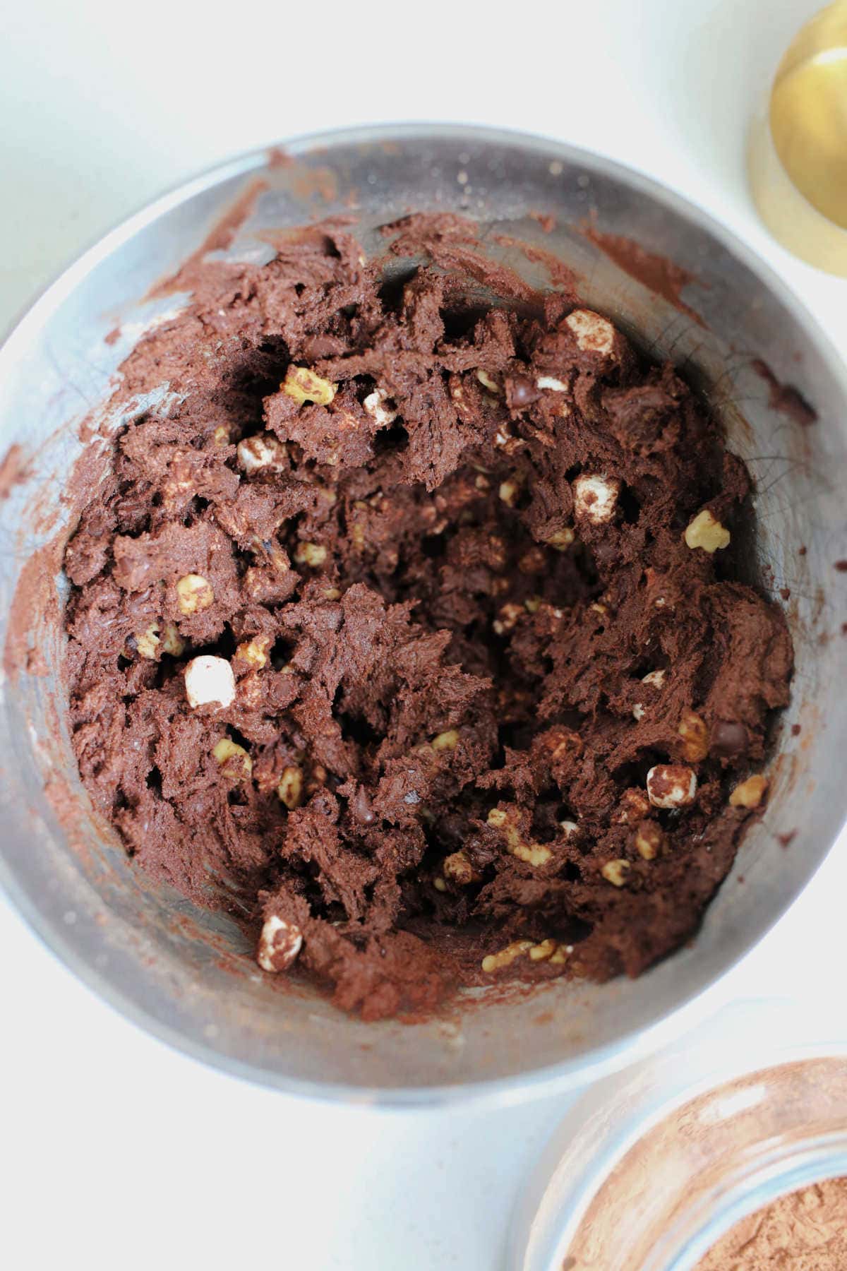 chocolate rocky road cookie batter
