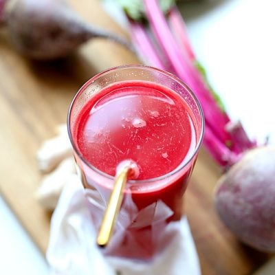 The BEST detox beet juice recipe! This healthy and easy homemade beet juice is made quickly with ingredients that detox for a body cleanse, to help with weight loss, improve skin, lower blood pressure and increase energy! #detox #beetjuice #detoxdrinks #blender #juicer #beets #recipe #bodycleanse #weightloss #recipe #healthy #easy #quick | Recipe at Delightful Mom Food