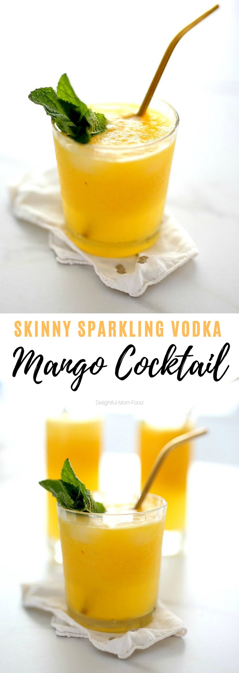 Skinny Mango Cocktail Vodka Drink - Delightful Mom Food