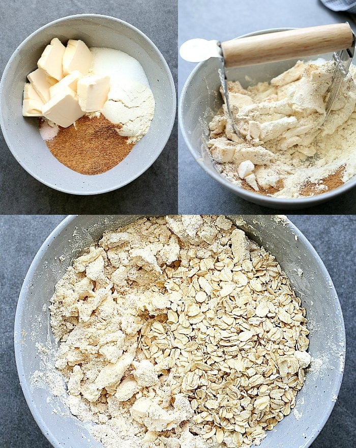 gluten-free ingredients for the topping of a strawberry crisp