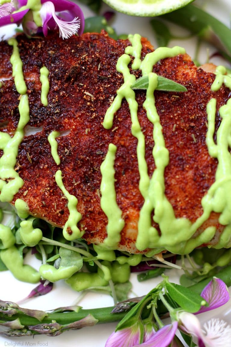 Blackened Rockfish Recipe With Avocado Sauce - Delightful Mom Food