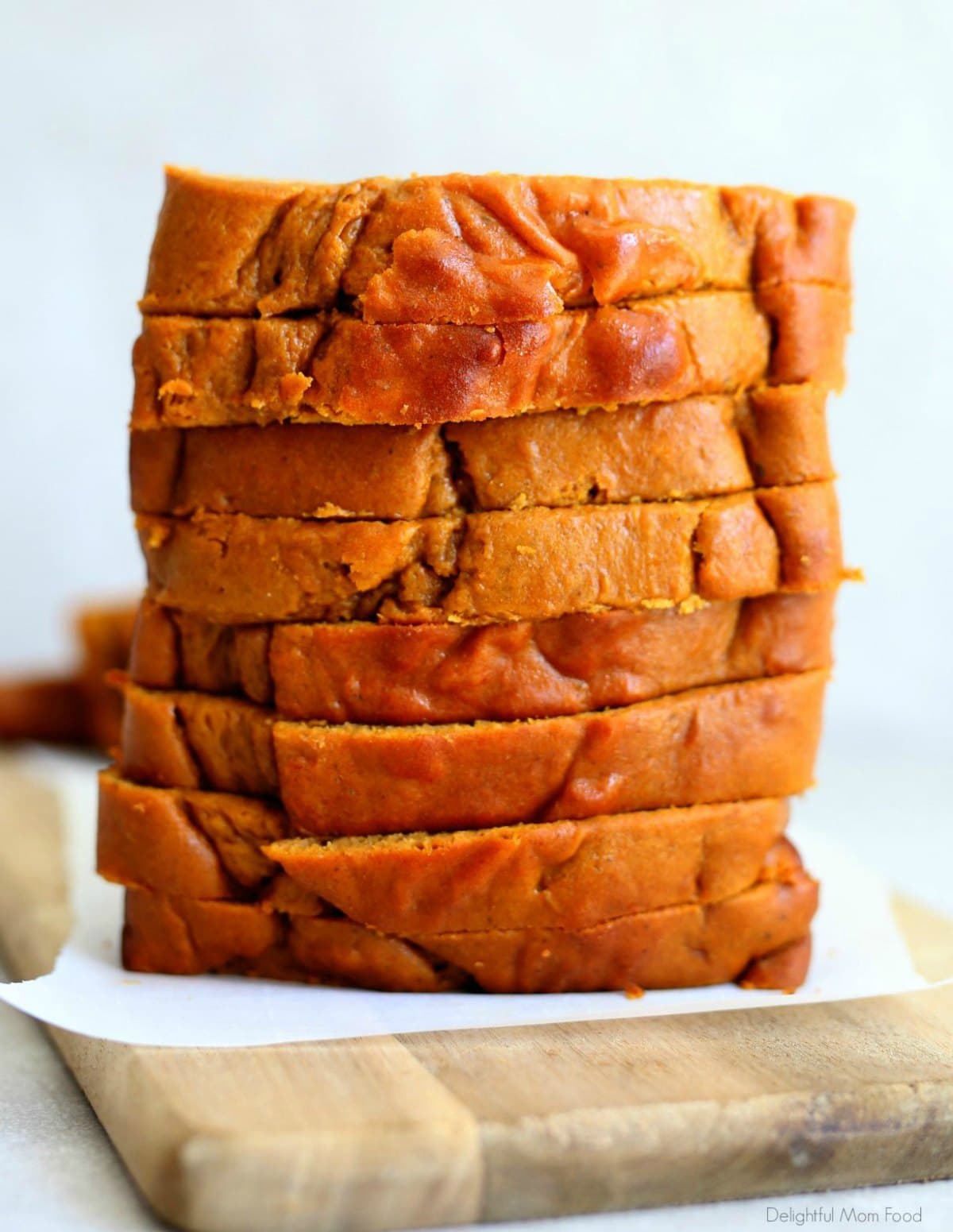 stack of gluten free pumpkin bread slices