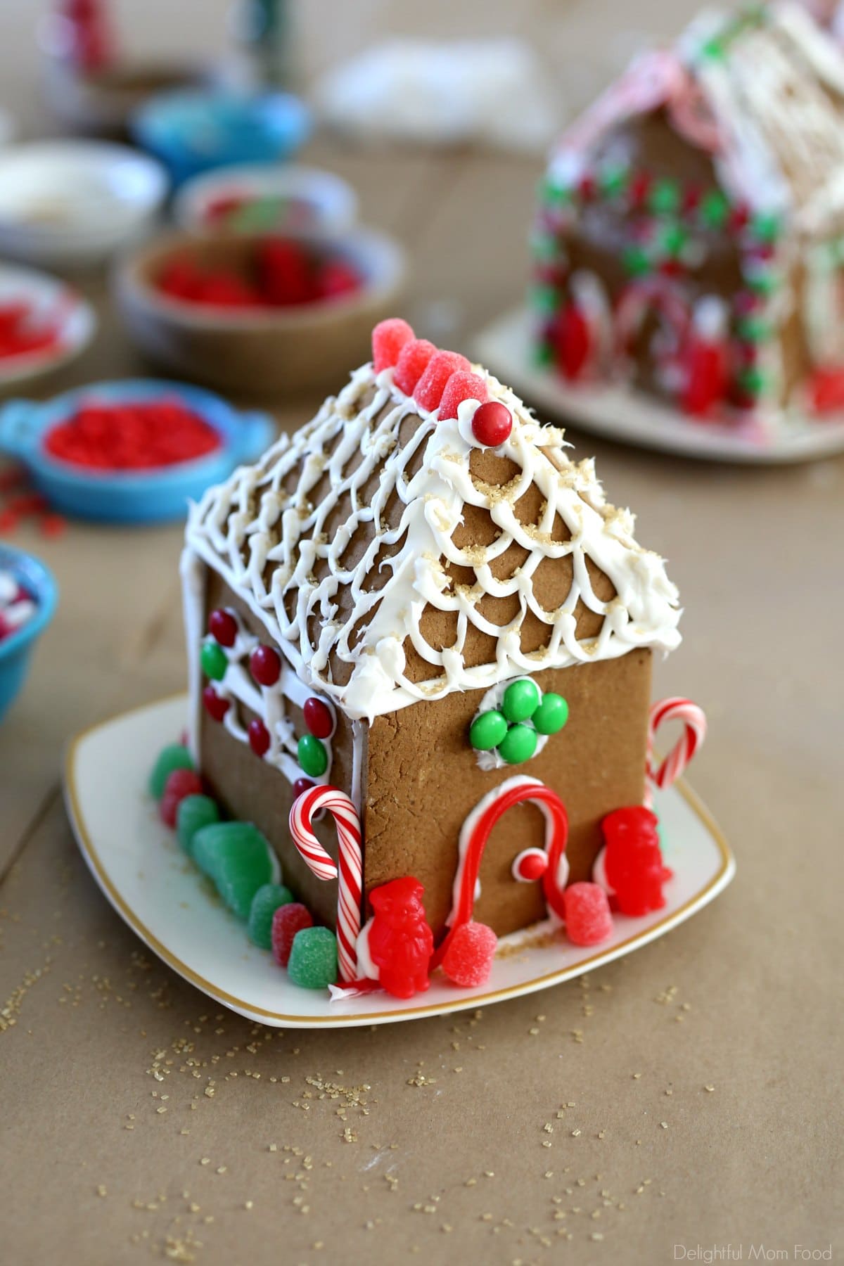 Decorated gluten-free gingerbread house recipe