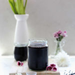 elderberry syrup on the counter in a jar