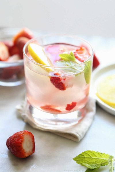 Strawberry Lemon Infused Detox Water - Delightful Mom Food