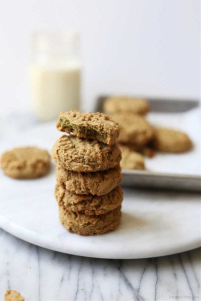 stack of cookies made with sunflower seed butter