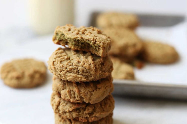 stack of cookies made with sunflower seed butter
