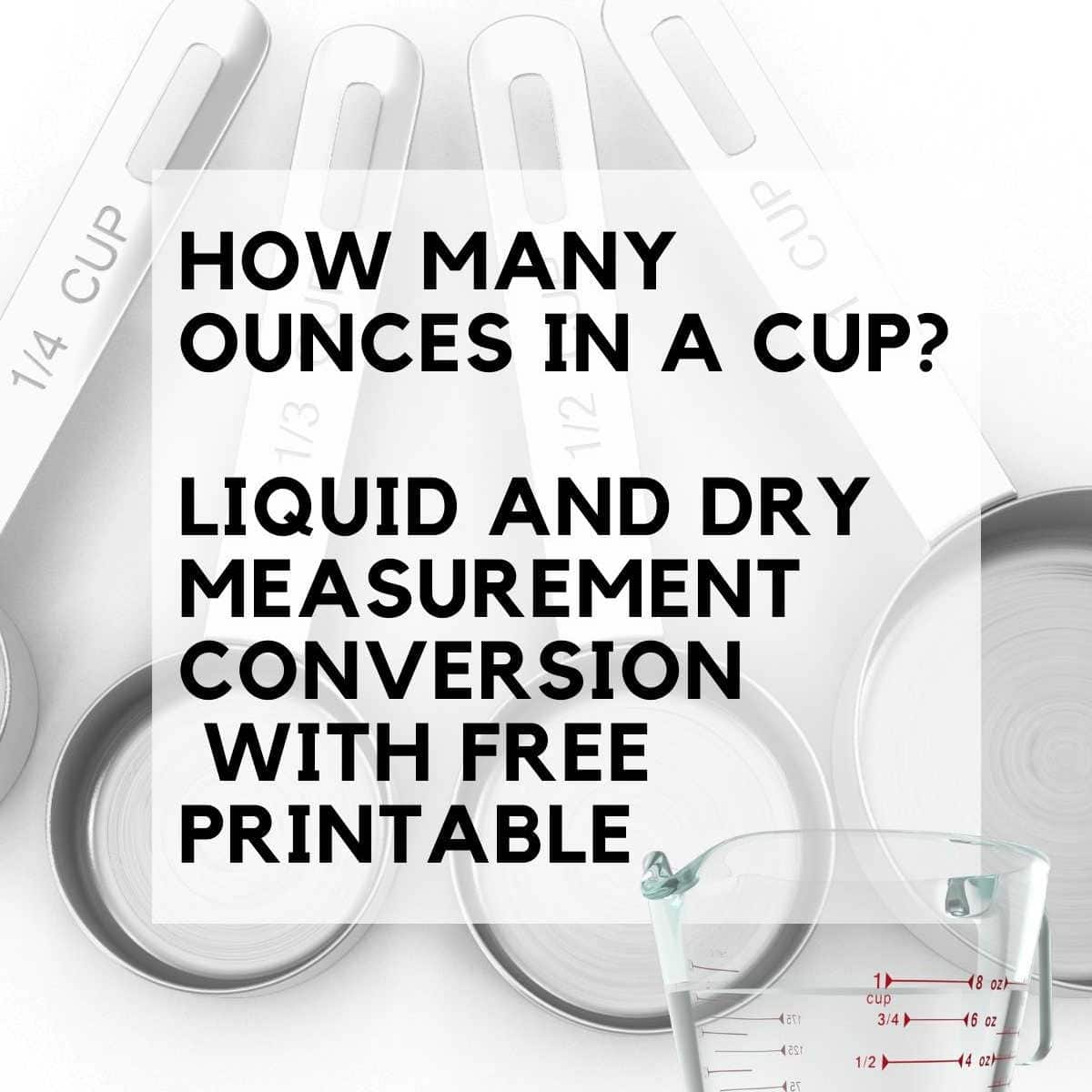 How Many Ounces In A Cup: Liquid and Dry Conversions