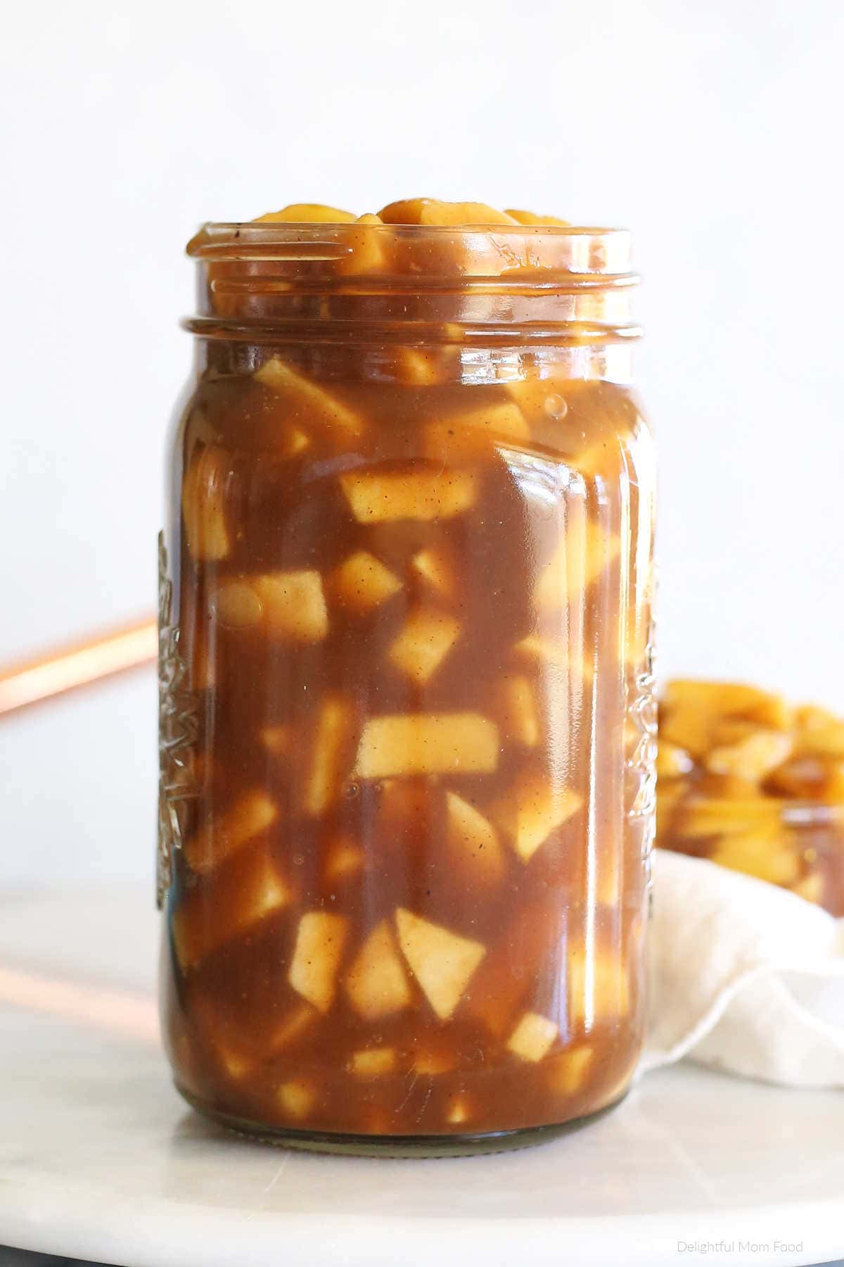 apple pie filling recipe from scratch in a mason jar