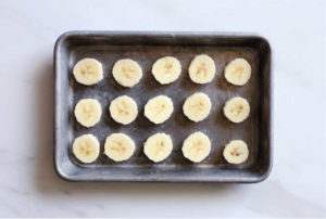 sheet pan with banana slices