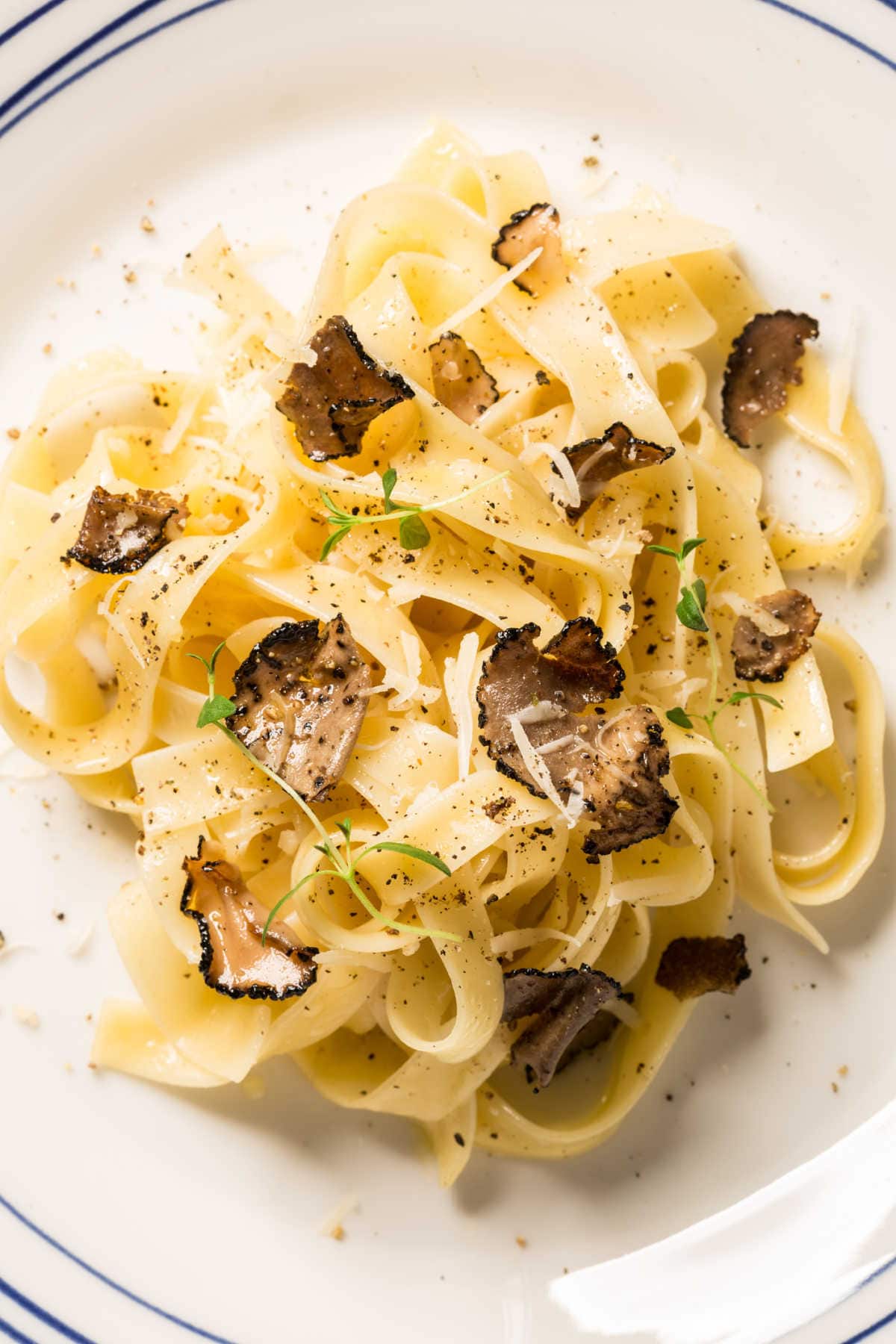 pasta with black truffles and parmesan cheese