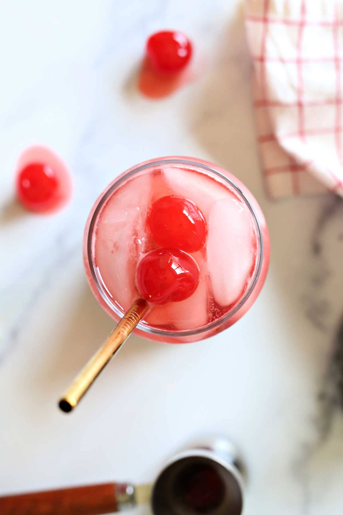shirley temple drink recipe in a glass