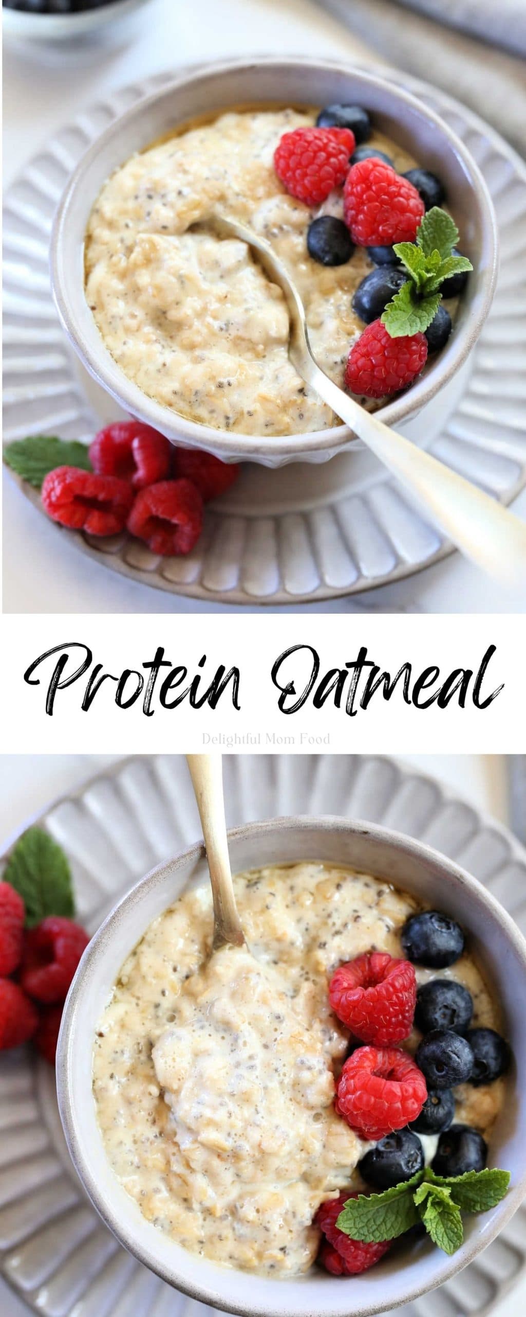 Bowl of high protein oatmeal