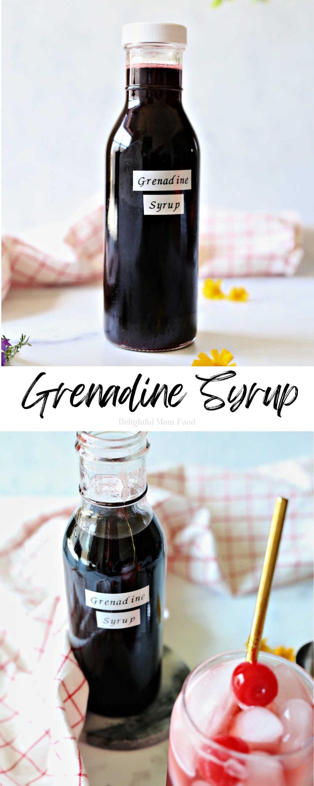 grenadine simple syrup in a jar