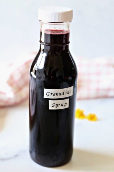 Grenadine recipe in a bottle