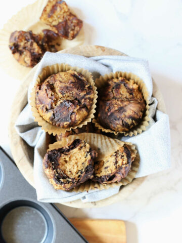 nutella muffins easy recipe made with gluten-free flour and homemade nutella