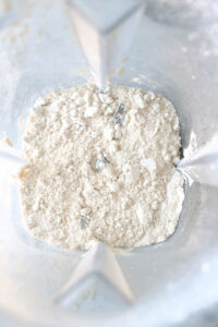 homemade oat flour in a vitamix blender