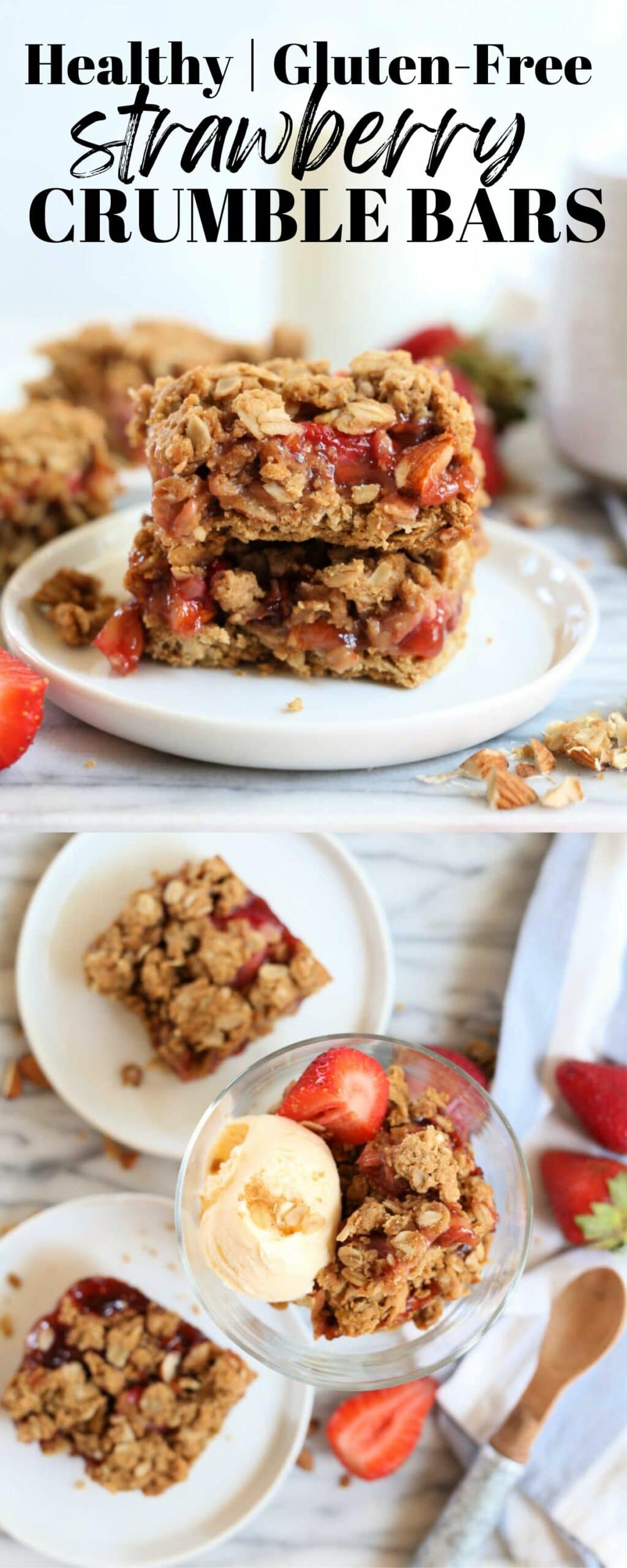 Healthy Gluten-Free Strawberry Crumble Bars Recipe