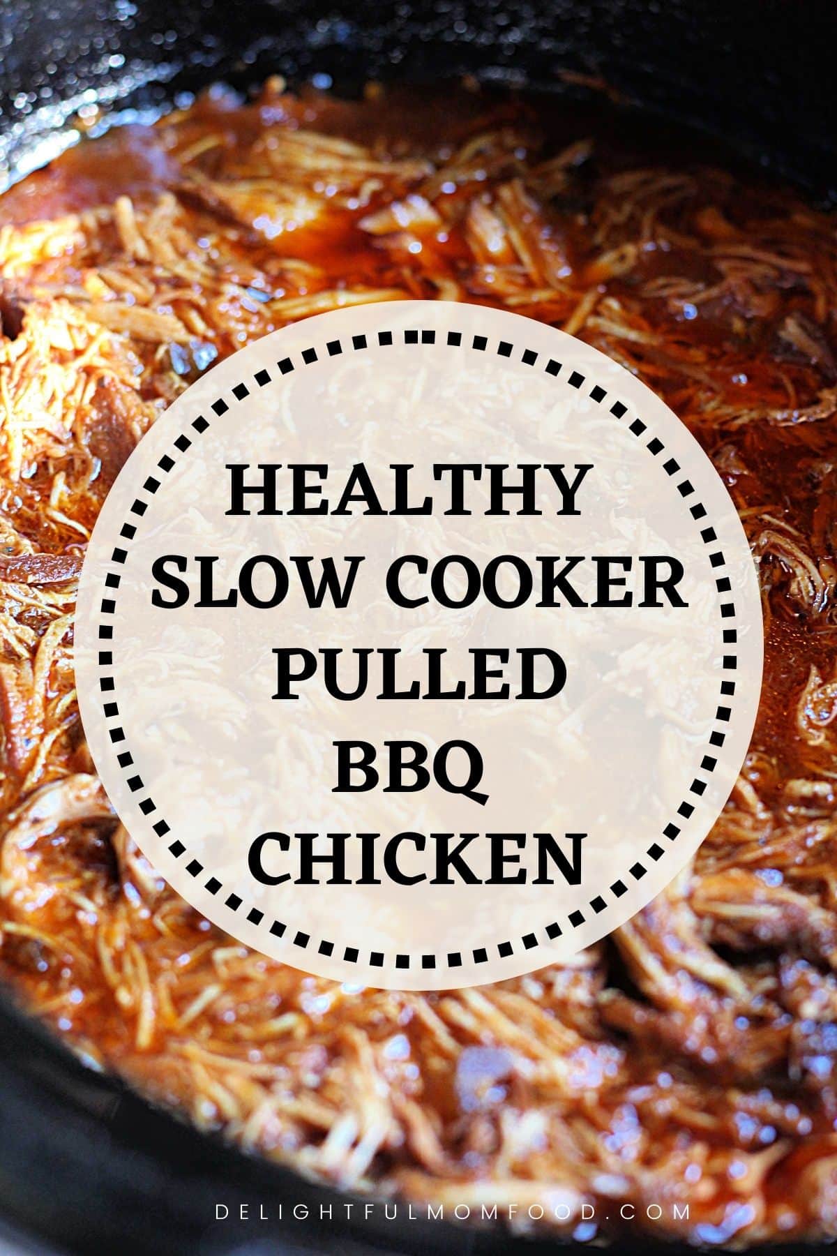 healthy slow cooker pulled BBQ chicken recipe